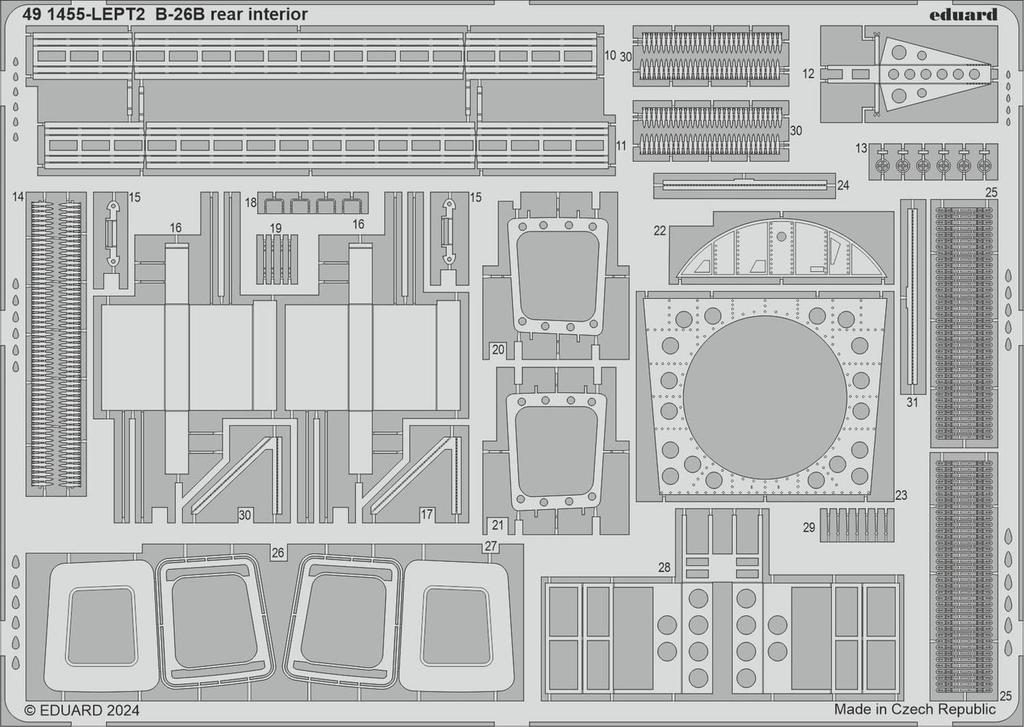 Eduard 1/48 Big Ed Martin B-26B Marauder Parts Set Part 2 (for ICM) Plastic Model Kit Parts EDUBIG49422