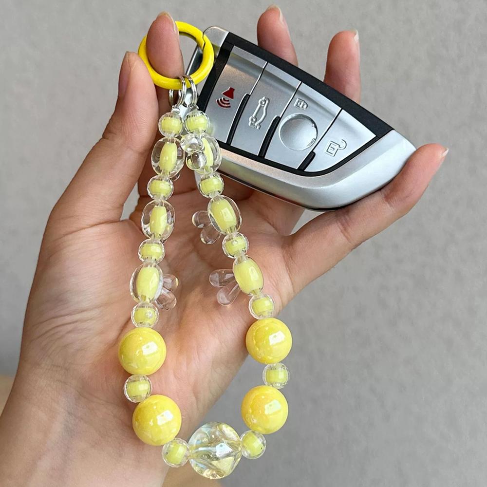 Acrylic Rabbit Shaped Bead Keychain New Exquisite Handmade Creative Colorful Handbag Chain Accessories Gift