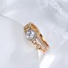 New  Rose Gold Color Bride Wedding Ring Fashion Natural Zircon Crystal Rings For Women Modern Party Daily Jewelry