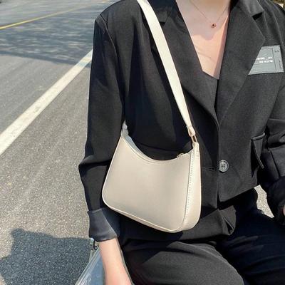 Borsa a tracolla in pelle PU tinta unita retrò sottobraccio Borse alla moda da donna Borse casual Hobos Borse e borsette Borse da donna
