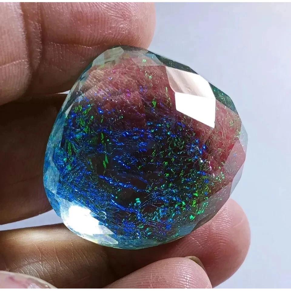65.20 Ct Natural Fire Opal Monarch Doublet Pear Cut Fabulous Certified Gemstone