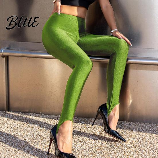 Women Leggings Elastic High Waist Glitter Design Long Pants Slim Fit Hip Lift Yoga Stretchy Bodycon