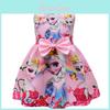 Frozen Elsa Cartoon Girl Dress With Cotton Blend Fabric For Summer Play