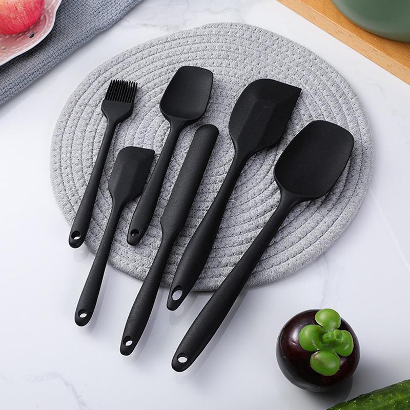 6Pcs Non Stick Spatula Set Cooking Utensils Set Silicone Cream Butter Cookie Cake Spatula Baking Pastry Scraper Spatula Turner