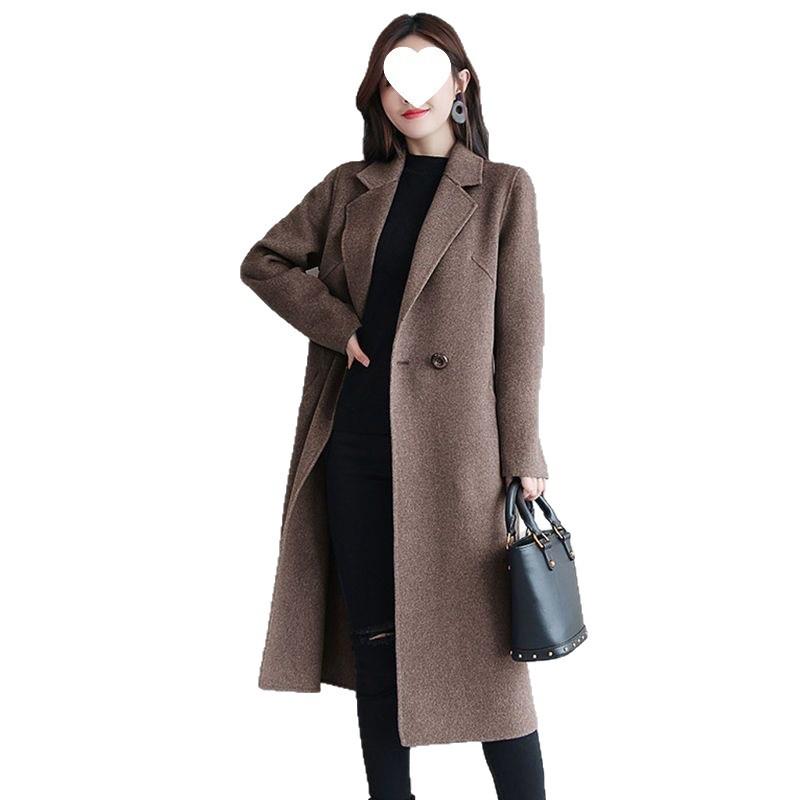 Elegante Dames Dubbelzijdige Wol & Kasjmier Jas - Lang, Pluche, Grote Maat, Wintercollectie 2025