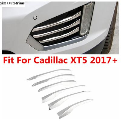 Car Front Fog Light Lamp Eyebrow Eyelid Strip Cover Trim For Cadillac XT5 2017 - 2024 ABS / Stainless Steel Accessories Exterior