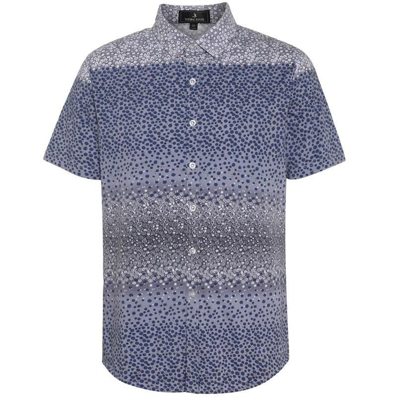 Мужская вязаная рубашка с коротким рукавом в стиле business casual L