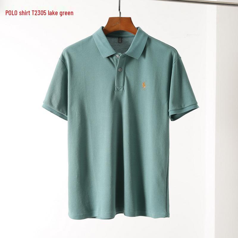 Ανδρικό Πικέ Βαμβακερό Πλεκτό Πόλο, Κοντομάνικο με Κεντητό γιακά που ανασηκώνεται, Casual Καλοκαιρινό T-Shirt (T2305)