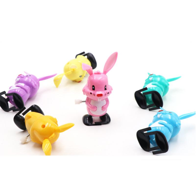 Plastic Clockwork Rabbit Bunny Cartoon Jumping Walking Toy For Children Gifts With Random Color