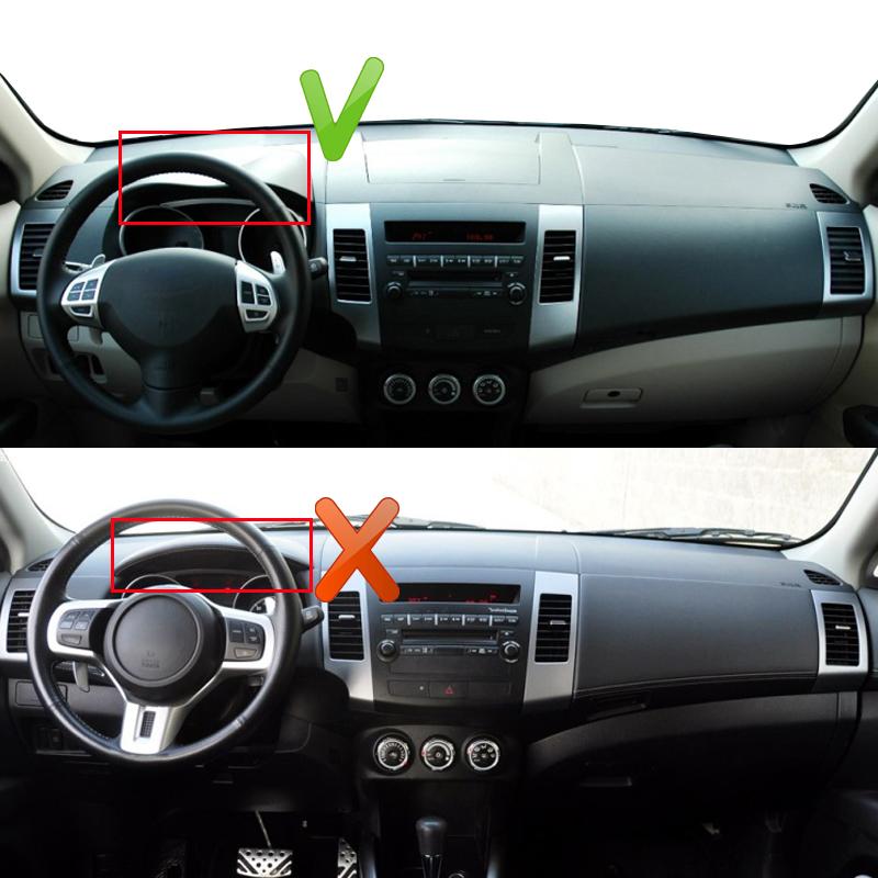 Car Dashboard Cover Dash Mat Carpet Rug For Mitsubishi Outlander 2nd Gen CW/ZG/ZH 2006 – 2012 2 Layers Sunshade Auto Cape
