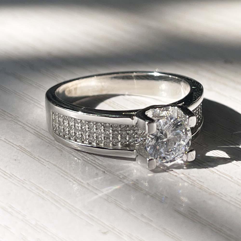 Genuine 925 Sterling Silver 1 Carat Diamond Jewelry Ring Fine Anillos De Silver 925 Jewelry Engagement Rings For Women With Box