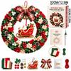 1 Set No Sewing Punch Needle Wreath DIY Kit Pre Cut Shape Holiday Wreath Decoration Kit  Home