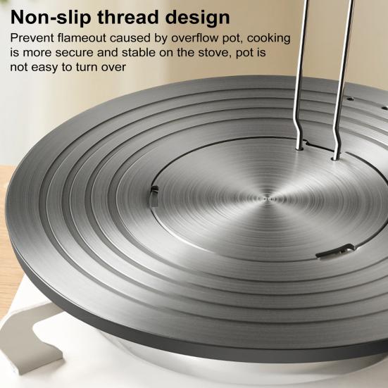Gas Stove Heat Diffuser with Hanging Handle Removable Heat Transfer Plate for Slow Cooking Stew Pan-Fry Non-Slip Metal Simmer Plate for Even