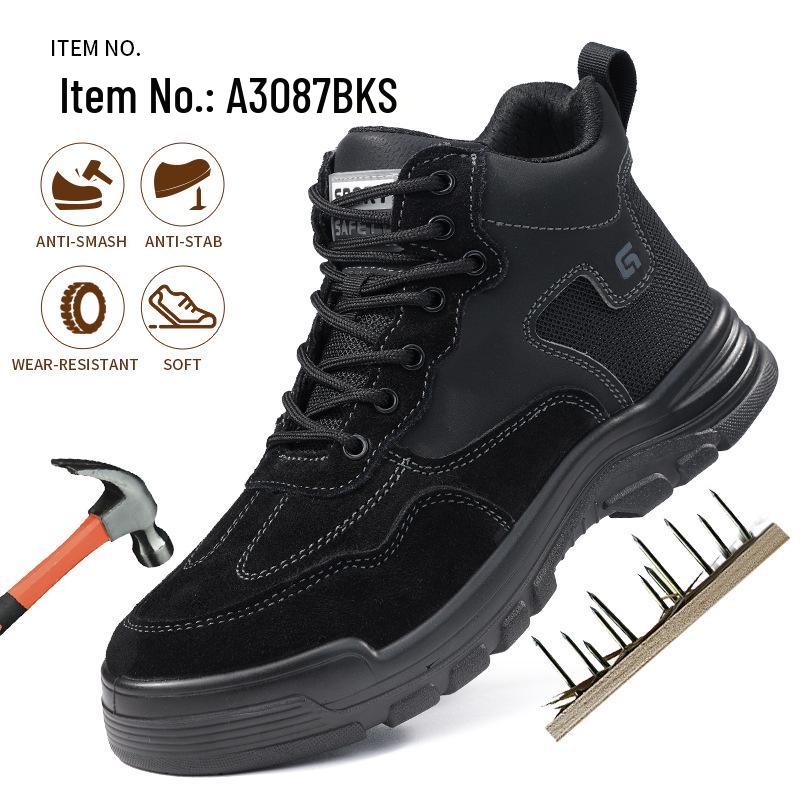 Men's Safety Shoes: Anti-Smash, Anti-Puncture, 4.0MM Kevlar, Comfortable & Lightweight Protection Footwear
