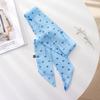 Summer French Retro Blue Tied Hair Small Floral Long Silk Scarf Headband Braided Hair Chiffon Thin Ribbon Scarf