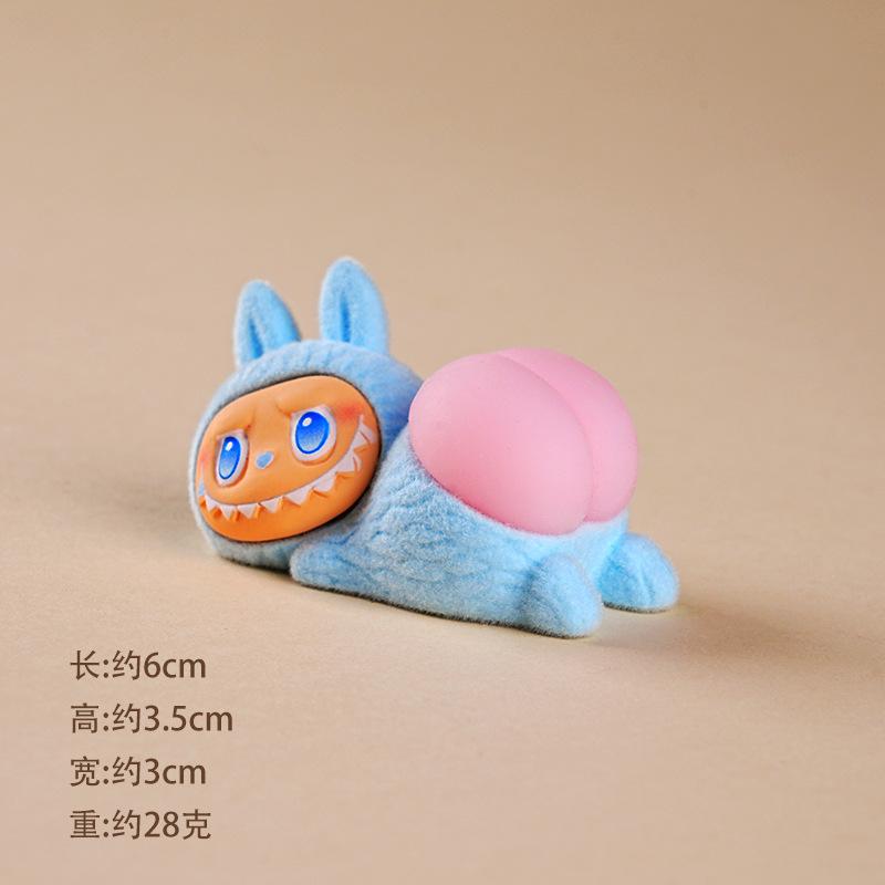 Tide Play Resin Ornament Ornament, Flocking Cute Doll Blind Box Blind Bag Desktop Ornament