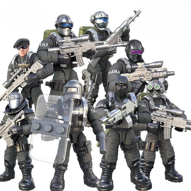 "Xiangjun Joint Movable Military Minifigure Model - Assembled Toy Soldier with Weapons"