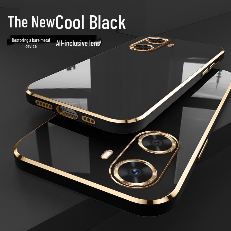 Applicable Huawei Enjoy 80 Phone Case Lens Coverage; Electroplated Solid Color Soft Shell for Enjoy 70X.