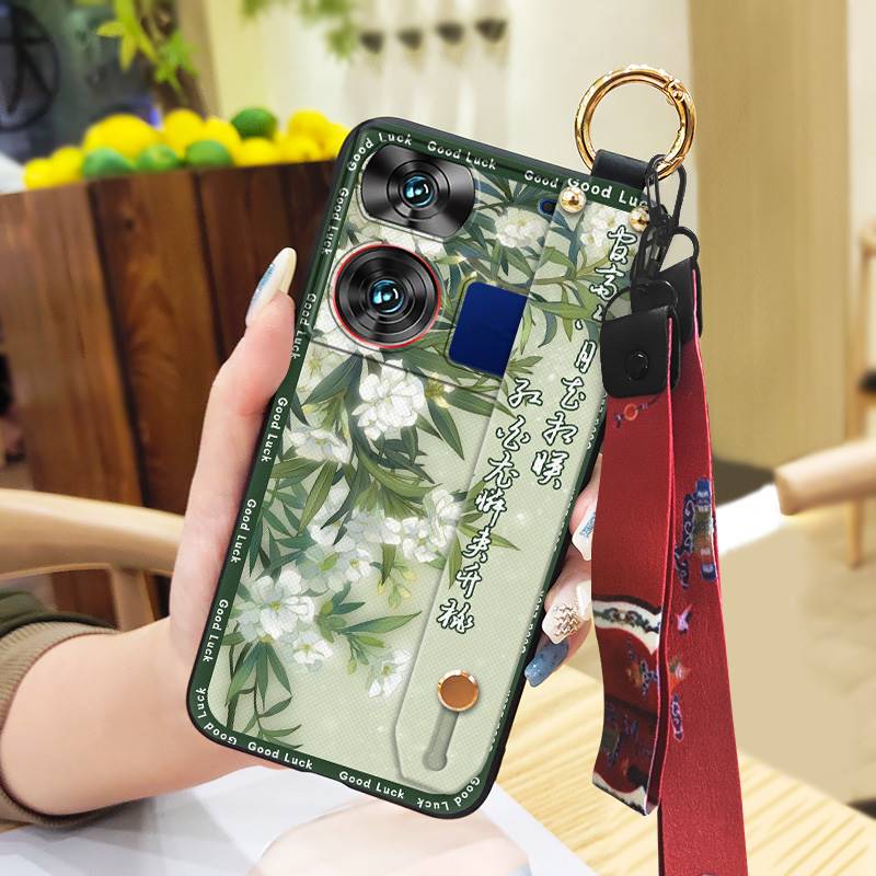 Lanyard Fashion Phone Case For ZTE Nubia Z60 Ultra For Mom Shockproof Protective Anti-knock Kickstand Chinese Style Ring