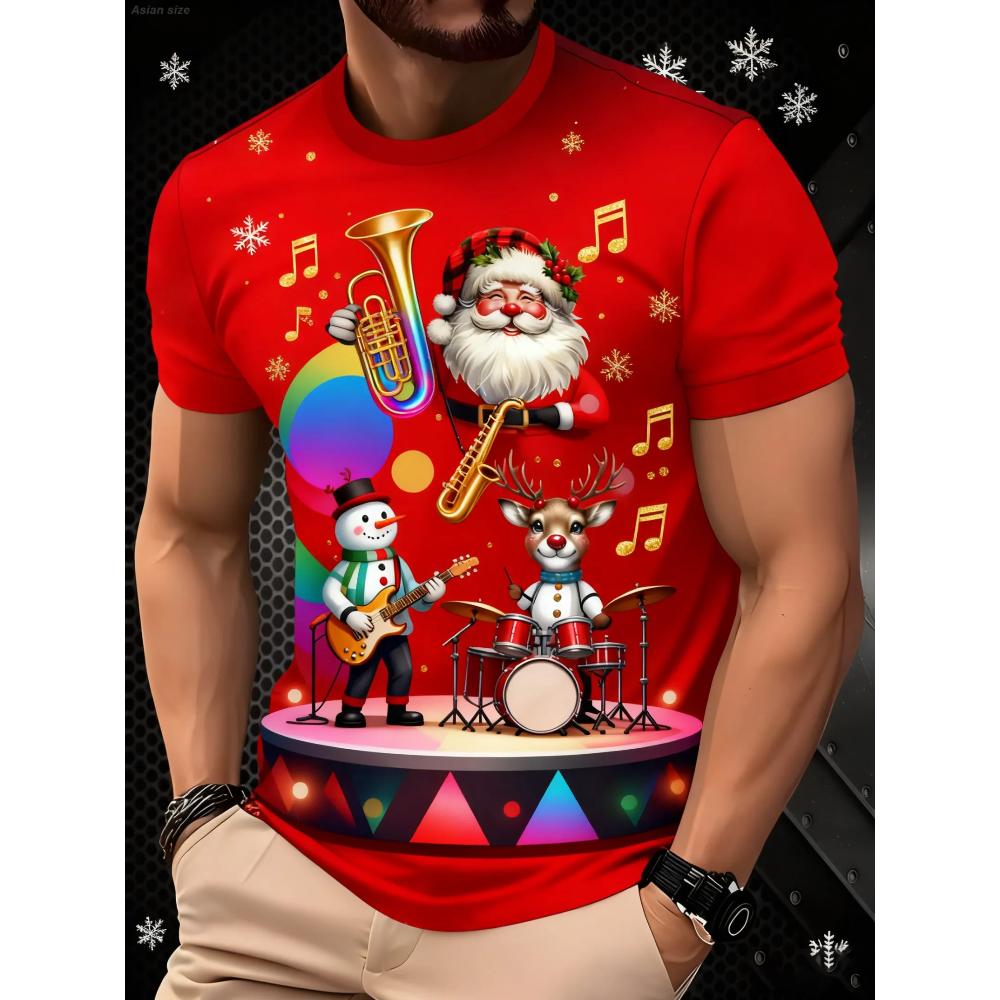 Comfortable Simple Men's New Year's Printed Top Short-sleeved Casual Versatile T-Shirts Men’s