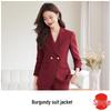Women's Red Suit Jacket – Spring/Autumn Professional Formal Wear – Elegant Host Annual Meeting Attire – High-End Workwear Set