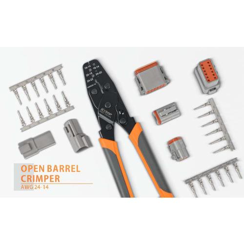 iCrimp IWC-1424AN Crimping Pliers for Deutsch DT Connectors, TE AMP SEAL, 16 Automotive Connector Pins, Open Barrel Terminals, and Motorcycle Connecto