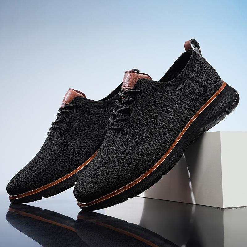 Men's shoes fly-woven breathable mesh casual lightweight sports large size men's sports casual shoes