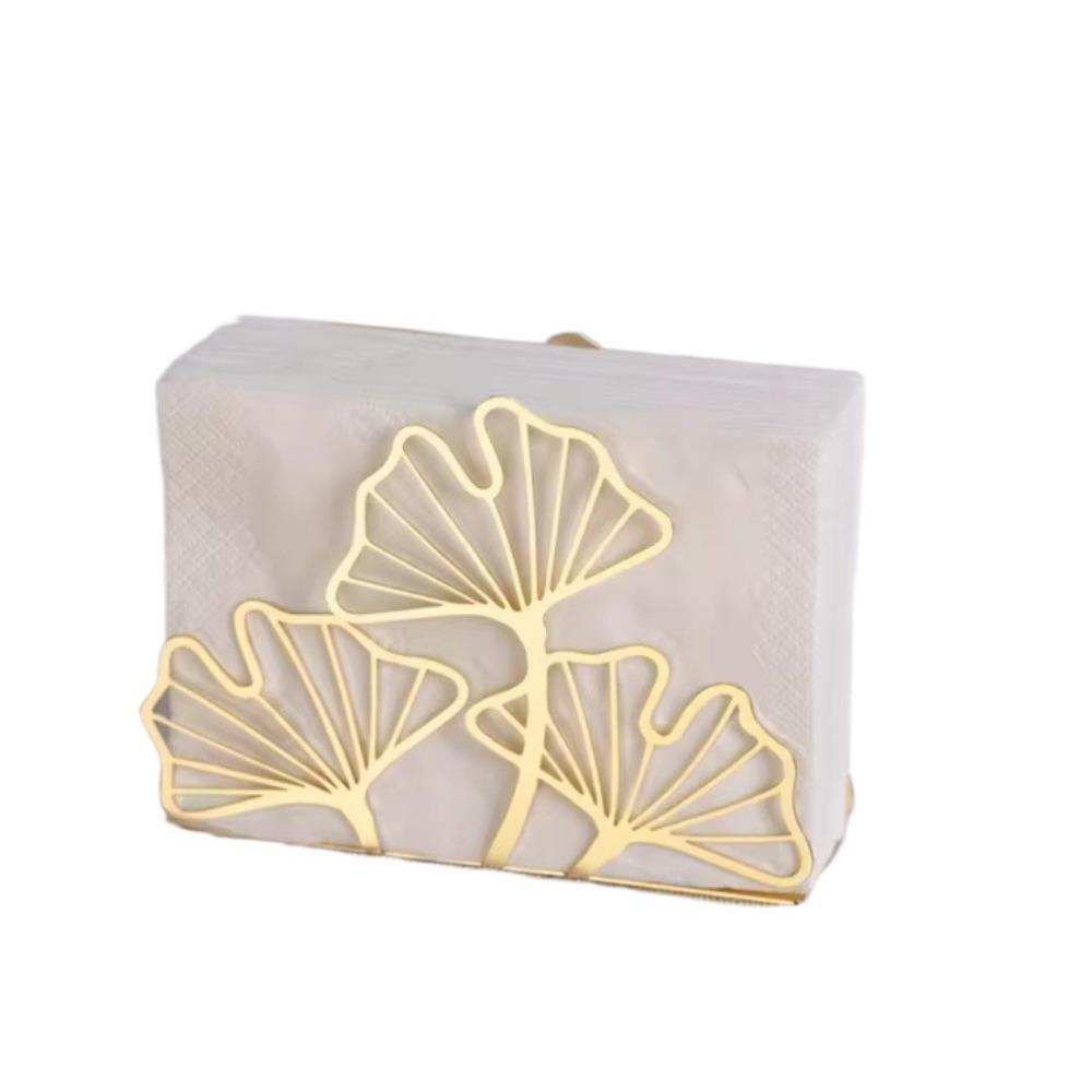 Simple Ginkgo Leaf Napkin Holder High-end Iron Tissue Rack Metal Tissue Holder  Kitchen Accessory