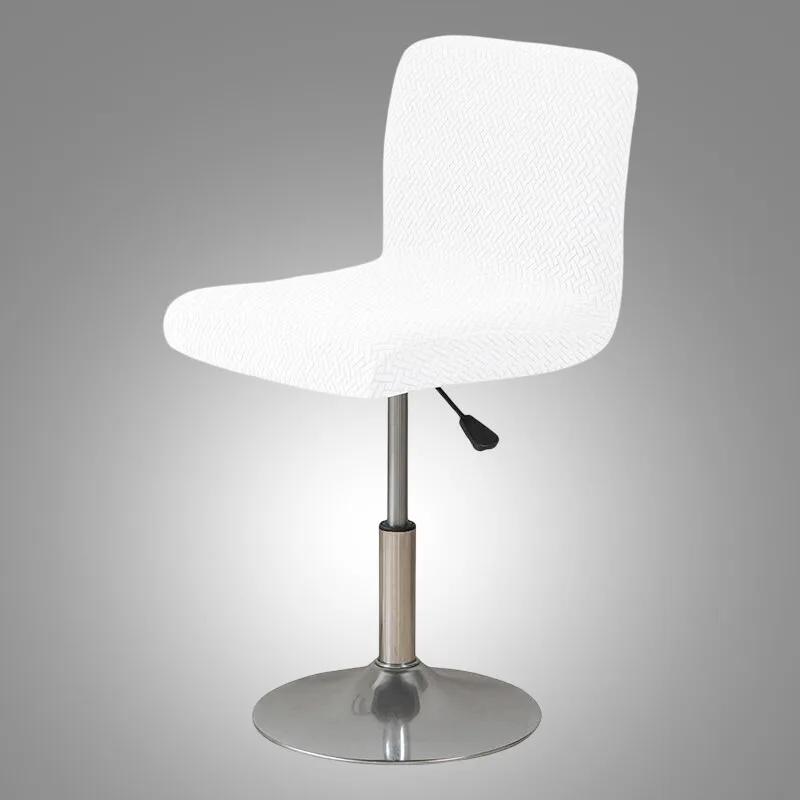 Swivel Short Back Bar Chair Stretch Cover T-Shaped Jacquard Fabric Bar Chair Elastic Cover for Dining Room Home Hotel Club