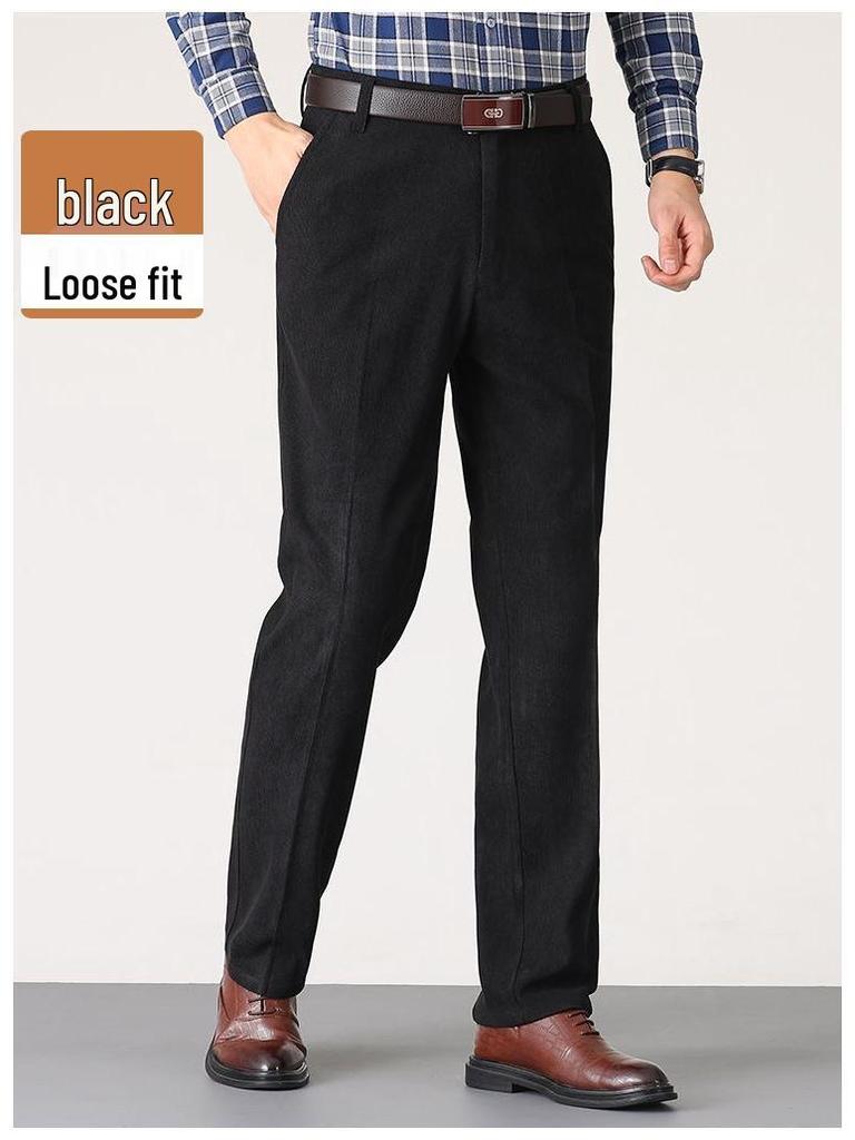 Men's Autumn/Winter Corduroy Pants - Casual Long Trousers for Middle-Aged & Elderly
