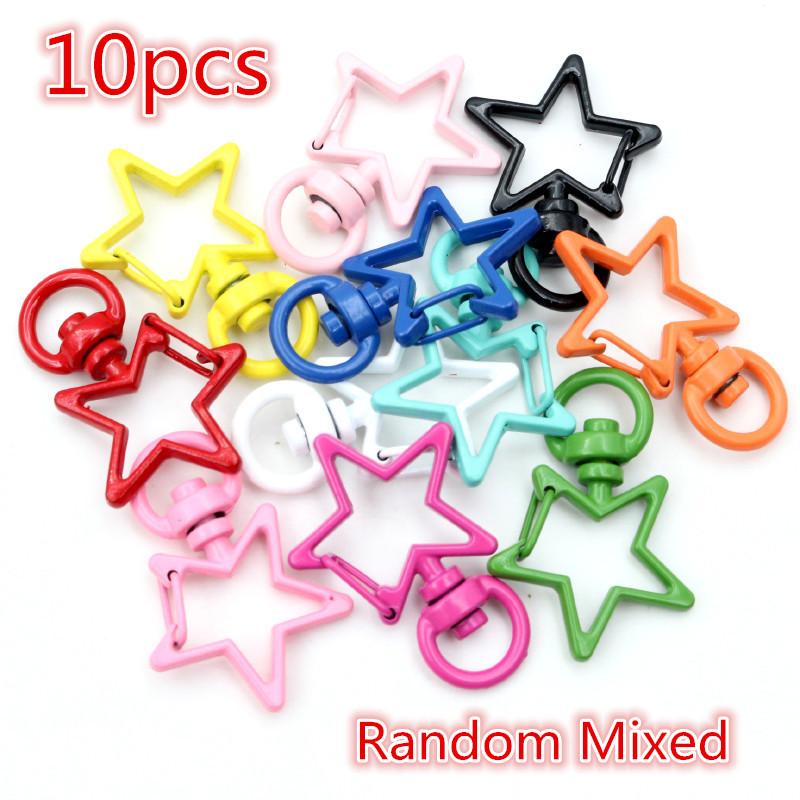 10pcs Random Mixed Snap Hook Trigger Clips Buckles For Keychain Lobster Clasp Hooks for Necklace Key Ring Clasp Jewelry Supplies