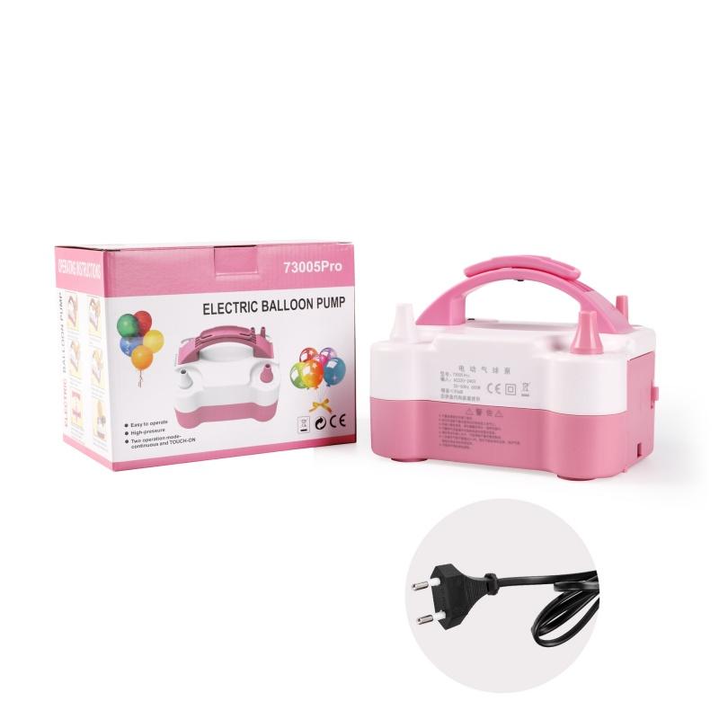

1 шт. - Электрический насос для воздушных шаров, машина для выдувания воздушных шаров, насос для накачивания, автоматическая машина для накачивания с двойным отверстием, наполнитель воздушных шаров м. EU Plug розовый