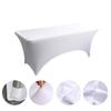 Elastic Table Set Hotel Banquet Decoration Rectangular Stretchable Solid Color Polyester Table Cloth Wedding Outdoor Table Cover