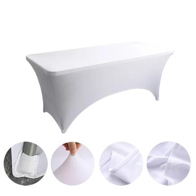 Elastisches Tischset, Hotelbankett-Dekoration, rechteckig, dehnbar, einfarbig, Polyester-Tischdecke, für Hochzeiten im Freien