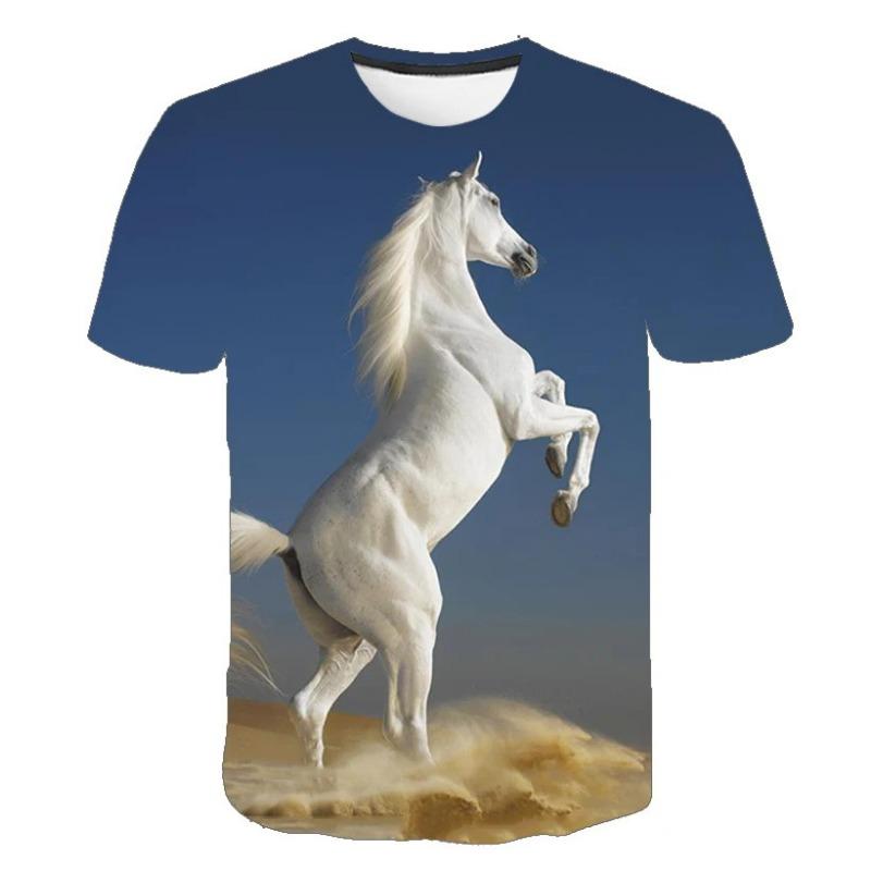 Men's Horse 3D Print T-shirt Short Sleeve Crew Neck Tee Men's Clothing Summer Outdoor Sportswear Casual T Shirts