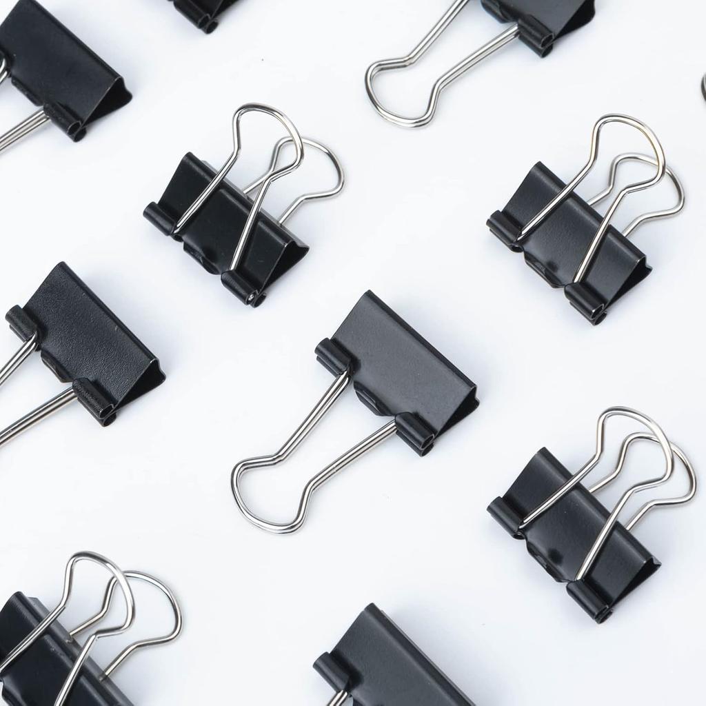 Metal Small Binder Clips for Paperwork,50 Pack 3/4 Inch Paper Clamps Clips Office Supplies,Mini Black