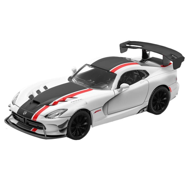 

1/24 Dodge Viper ACR SRT Модель спортивного автомобиля из сплава Литой металл Гоночные автомобили Модель автомобиля Симуляция звука и света Детская игрушка Подарок чёрный