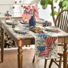 American Flag Stars Eucalyptus 4th of July Placemats Set of 4, 12x18 Inch Seasonal Patriotic Memorial Day Table Mats