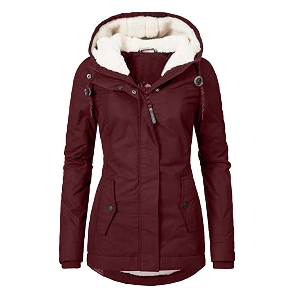 2021 Autumn/Winter Women's Solid Color Zipper Jacket with Pockets and Long Sleeves