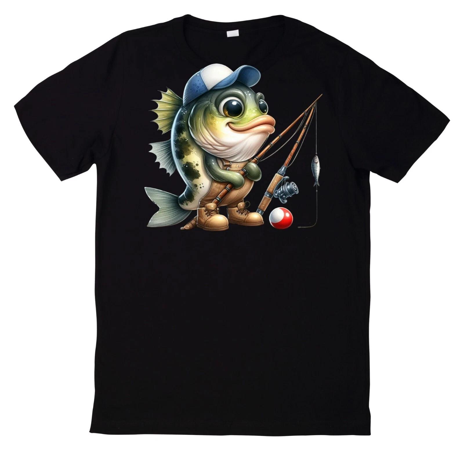 T-Shirt Lustiges Angler Fisch Motiv XXXXL