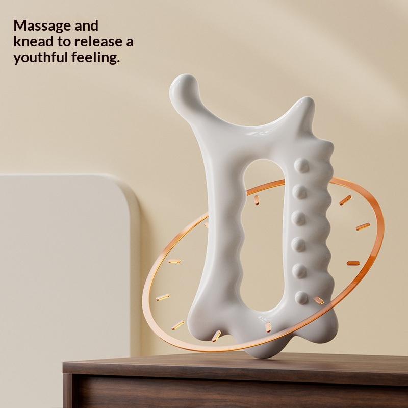 Placa Gua Sha Manual Ergonômica Versátil Para Rosto e Corpo - Não Cerâmica, Ferramenta de Massagem Gua Sha, Massageador de Relaxamento e Beleza