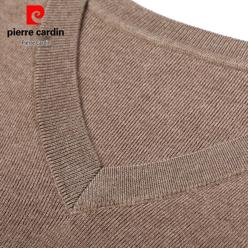 Pierre Cardin Men's V-Neck Short Sleeve Wool Blend Knit Sweater