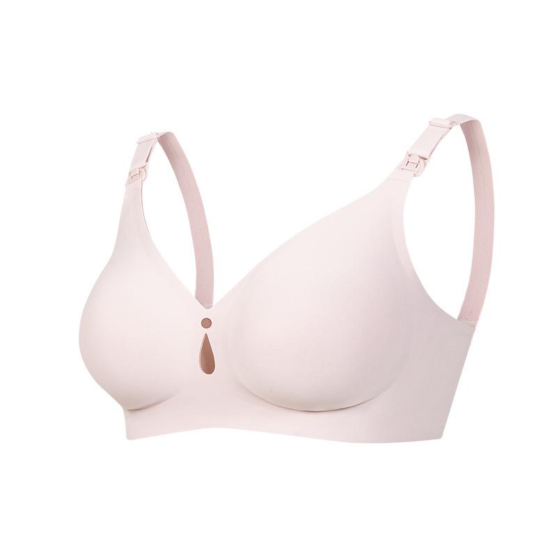 Plus Size Maternity Nursing Bra: Anti-Sagging, Thin, One-Piece Front Buckle, Perfect for Summer.
