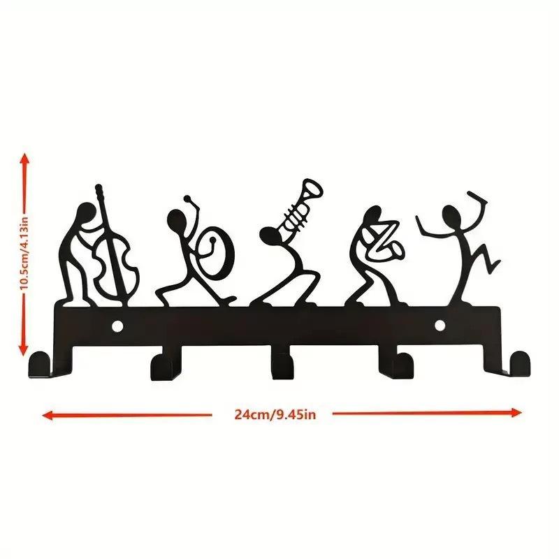 Metal Letter Key Storage Hook Rack - Decorative Wall-Mounted Silhouette for Bedroom