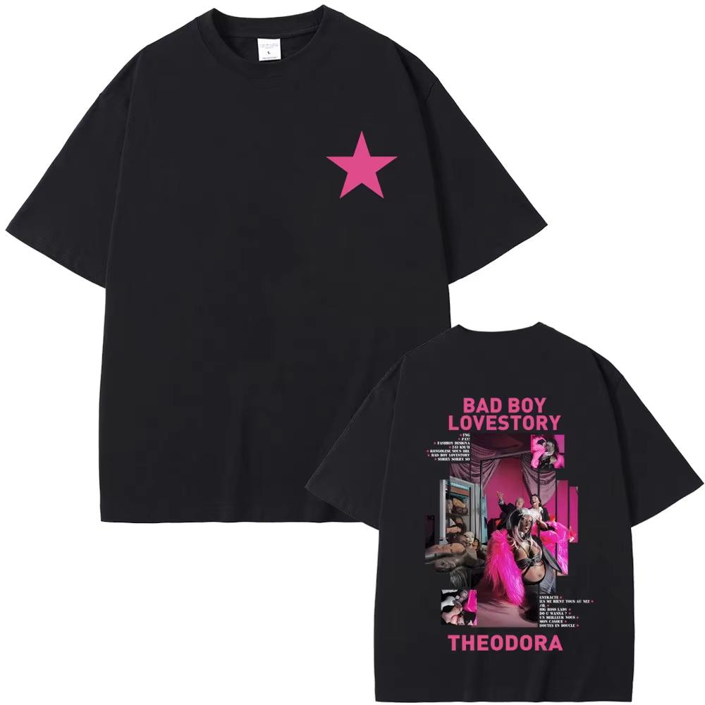 Rapper Theodora Mega Bbl Bad Boy Lovestory Graphic T-shirt Men Women Pop Music TShirt Male Casual Cotton T-shirt S