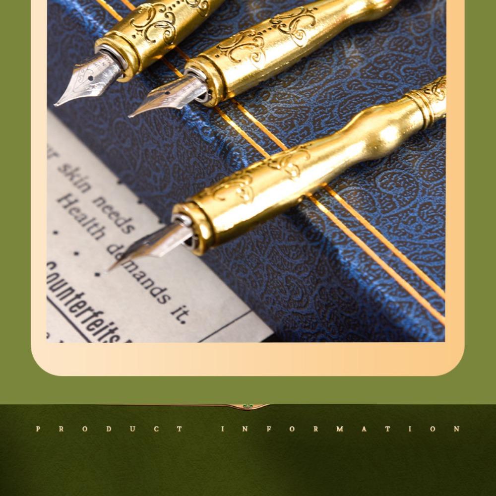Blue Box Platinum Gemstone Feather Pen Set, Gift, Gift Box, Office Signature Writing, Retro European Style