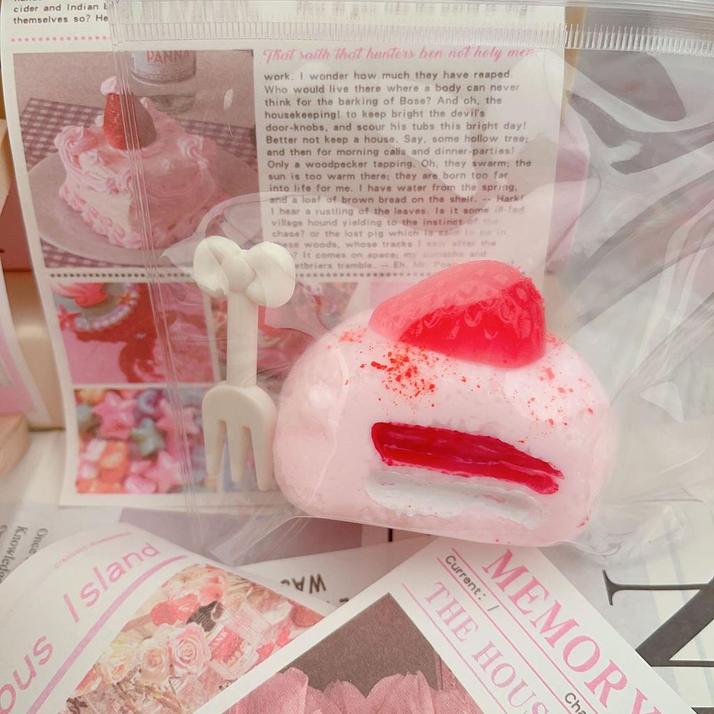 Strawberry Milk Cream Burst Fun Simulation Cake Mud Feel Decompression Toy Vent