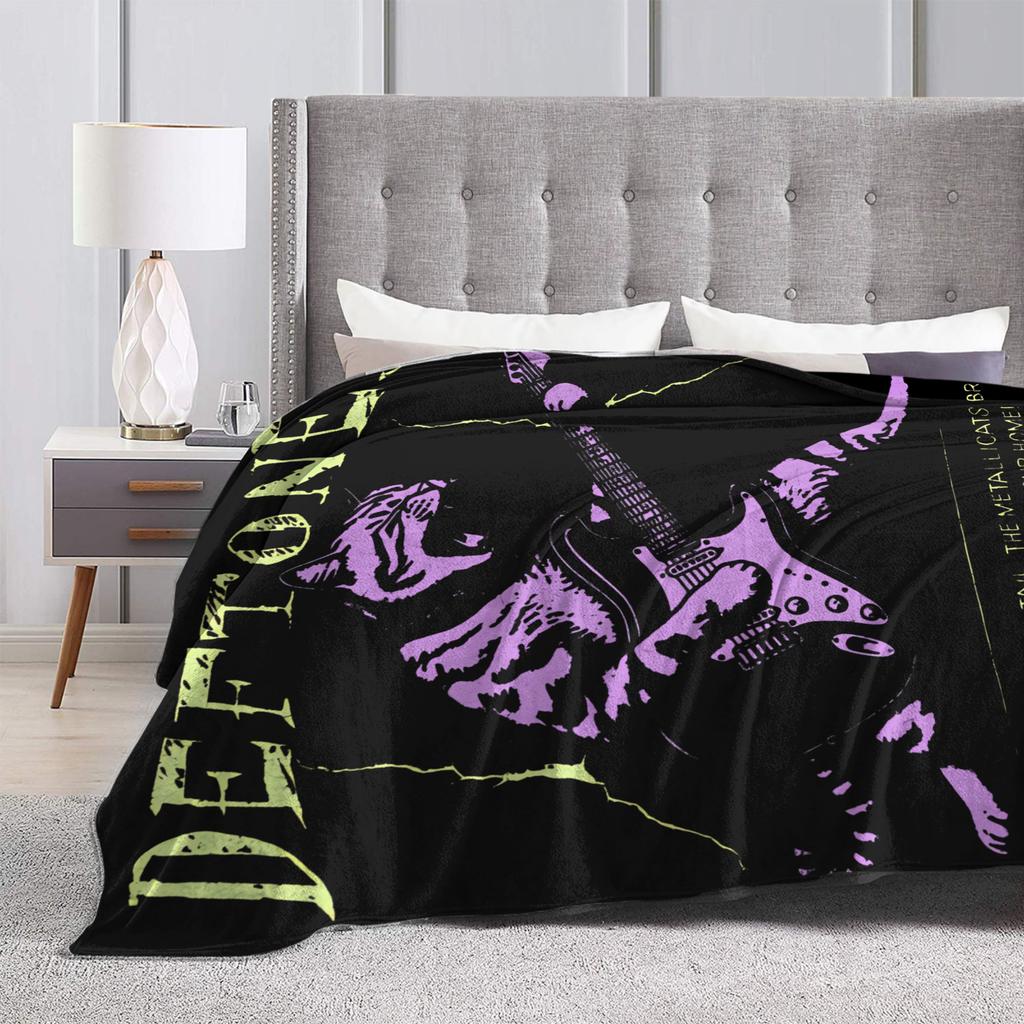 D-Deftoness Nu Metal Flannel Blanket Winter  Super Soft Bedding Throws for Students Couch Bed Funny Bedspread Sofa Bed Cover