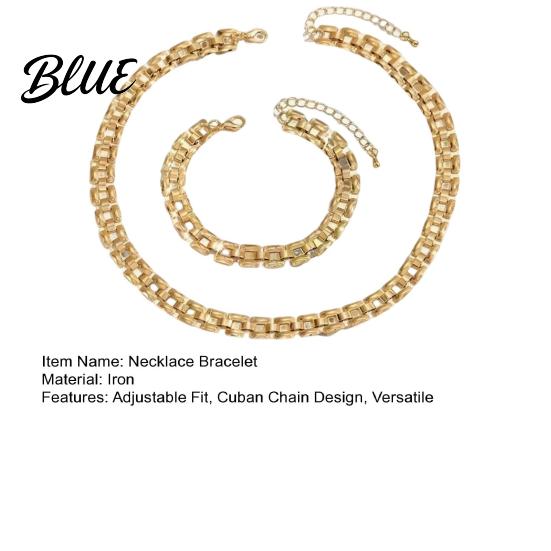 Fade Resistant Jewelry Set 2Pcs/Set Women Set Adjustable Length Cuban
