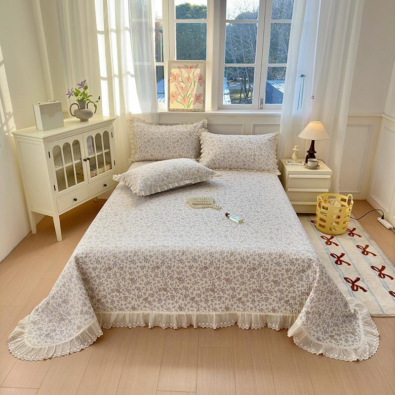 Full Cotton Double-Layer Yarn Washed Cotton Bed Cover